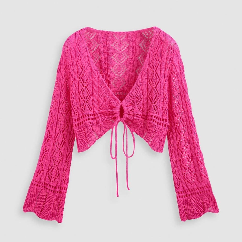 Cider Curve Cropped Knit Cardigan Shrug NWOT